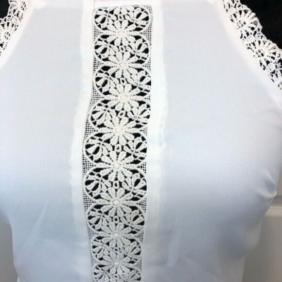 NWT Angel Biba white eyelet spaghetti strap dress - Picture 3 of 16